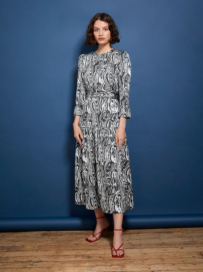 Luna Malachite Print Midi Dress by KITRI Studio