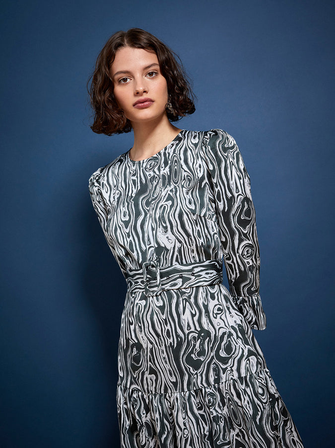 Luna Malachite Print Midi Dress by KITRI Studio
