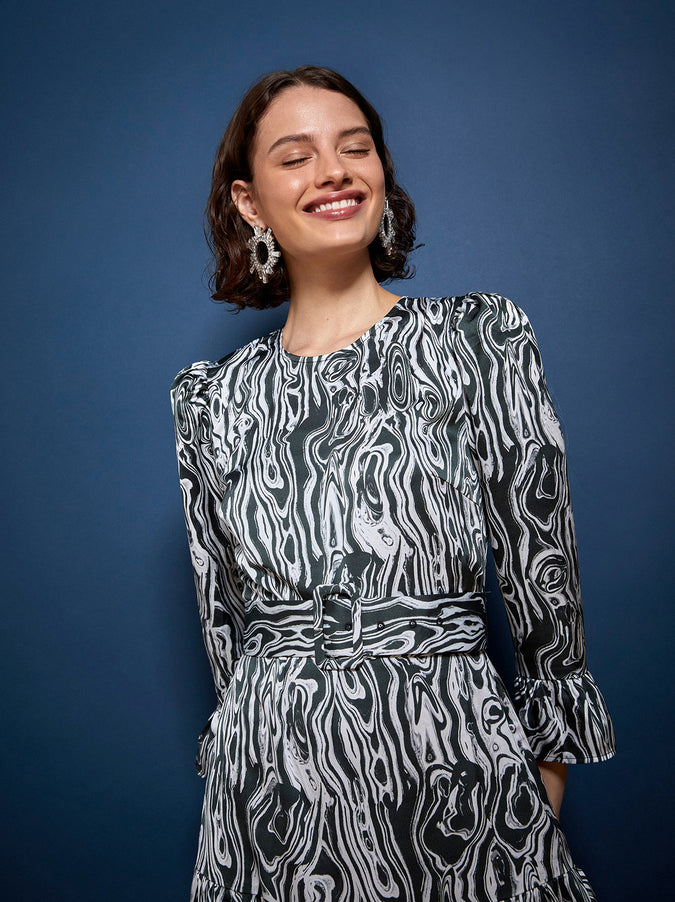 Luna Malachite Print Midi Dress by KITRI Studio