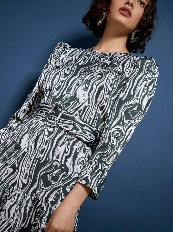Luna Malachite Print Midi Dress by KITRI Studio