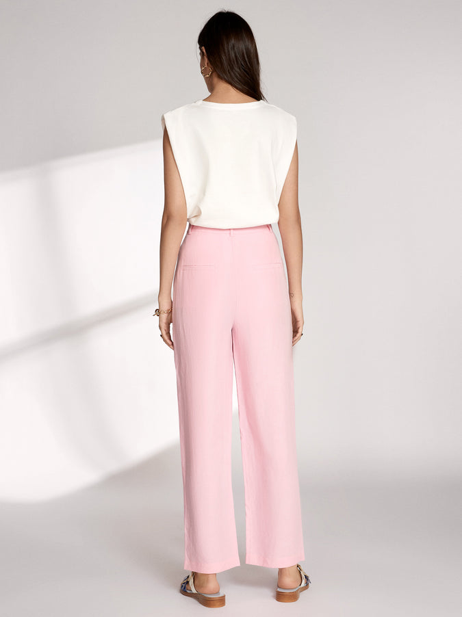 Lupeta Pink Linen Trousers by KITRI Studio