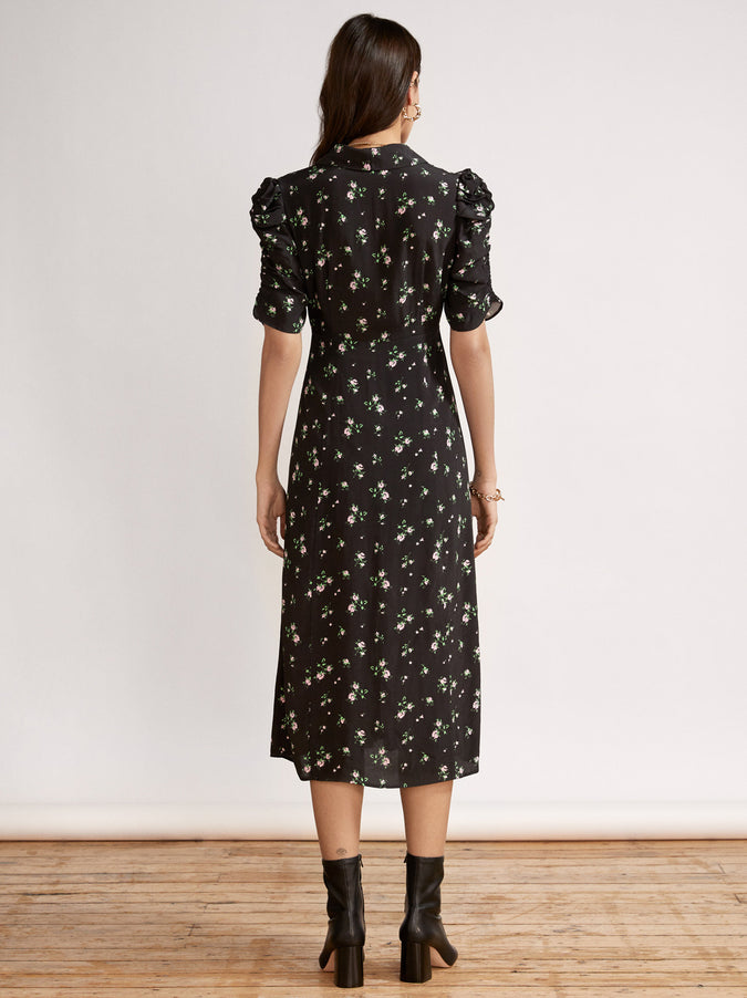 Maguire Black Ditzy Rose Tea Dress by KITRI Studio