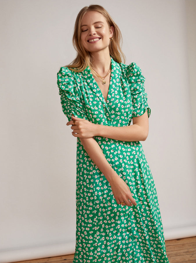 Maguire Green Floral Tea Dress by KITRI Studio