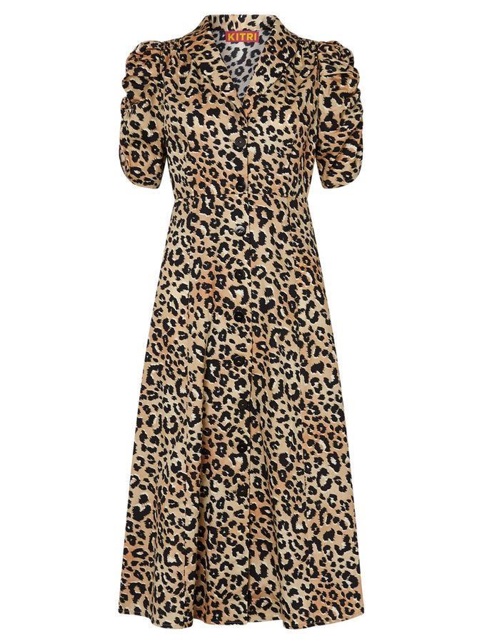 Maguire Leopard Print Cotton Dress by KITRI Studio