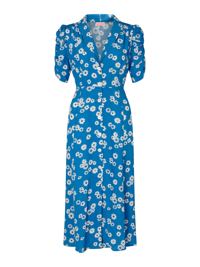 Maguire Blue Daisy Print Tea Dress