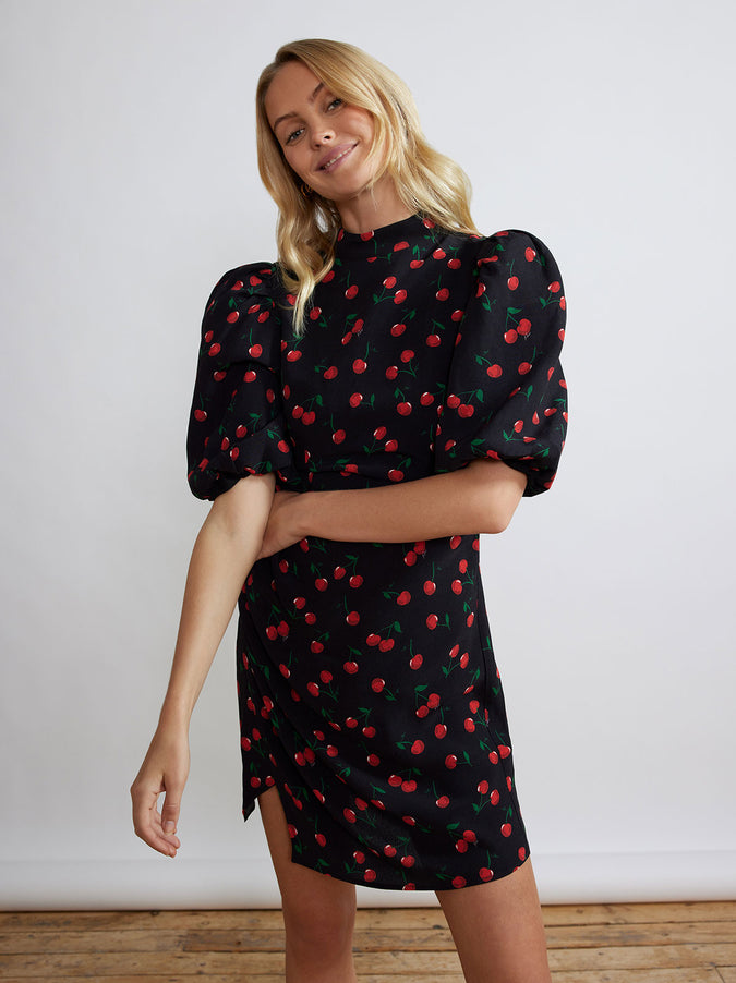 Maisie Black Cherry Mini Dress by KITRI Studio