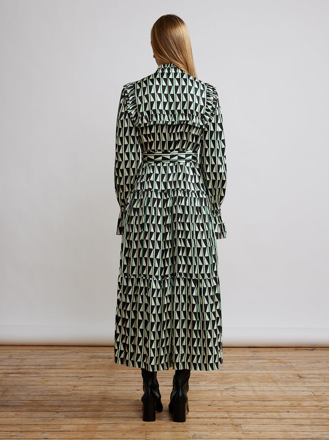 Mandy Green Tile Print Maxi Dress by KITRI Studio