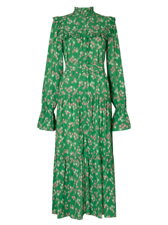 Mandy Green Floral Shirt Dress by KITRI Studio