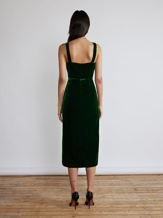 Mara Green Velvet Dress by KITRI Studio