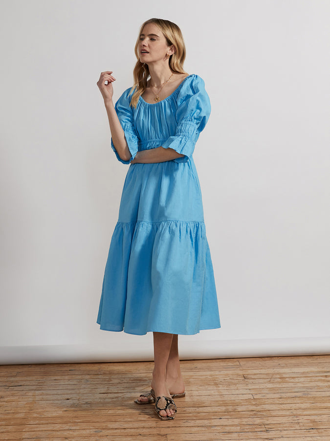 Margot Azure Blue Midi Dress