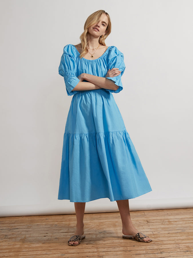 Margot Azure Blue Midi Dress