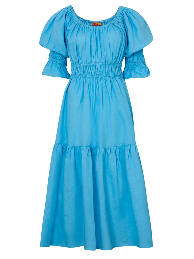 Margot Azure Blue Midi Dress