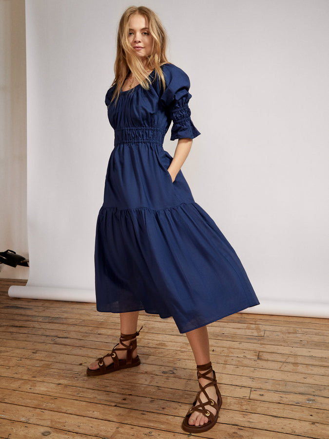 Margot Navy Midi Dress by KITRI Studio