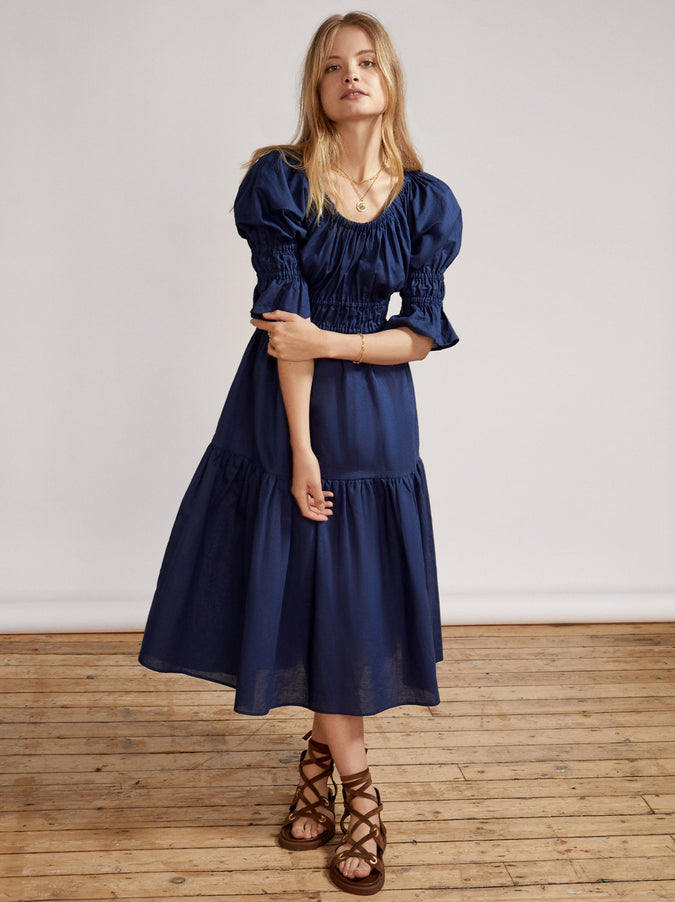 Margot Navy Midi Dress by KITRI Studio