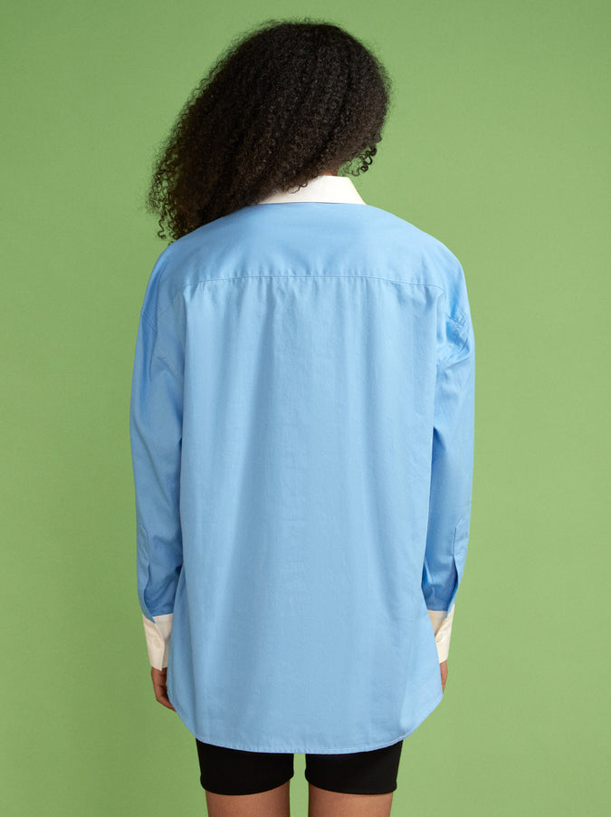 Mariana Blue Boyfriend Shirt by KITRI Studio