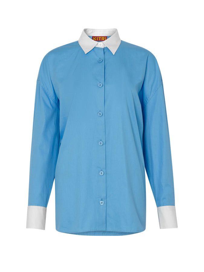 Mariana Blue Boyfriend Shirt by KITRI Studio