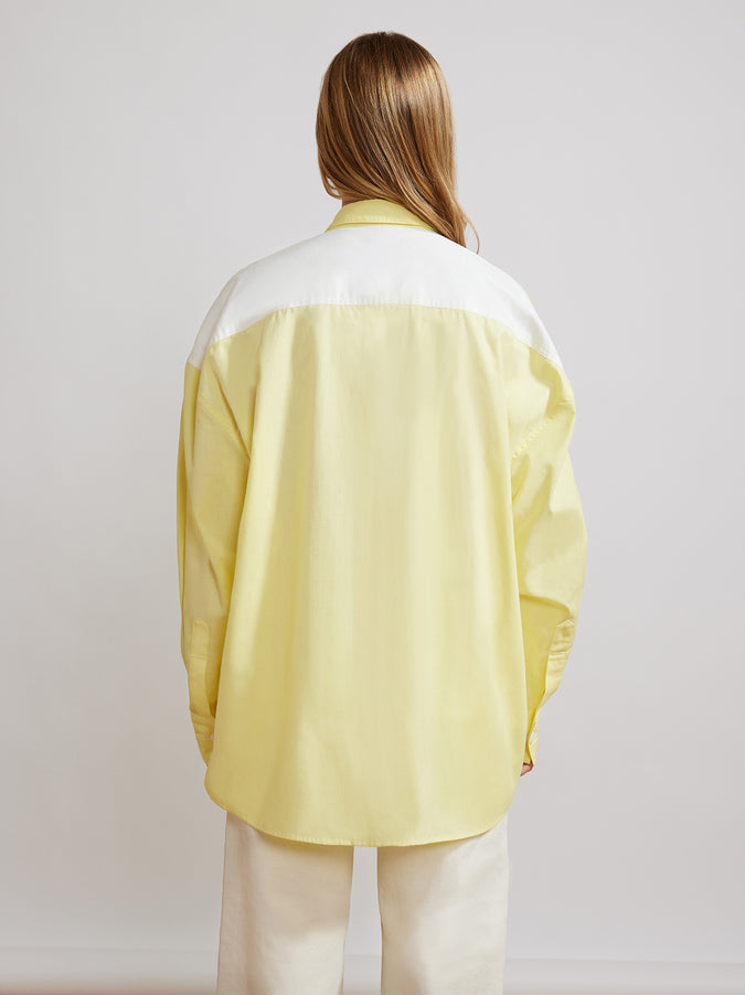 Mariana Lemon Colour Block Boyfriend Shirt