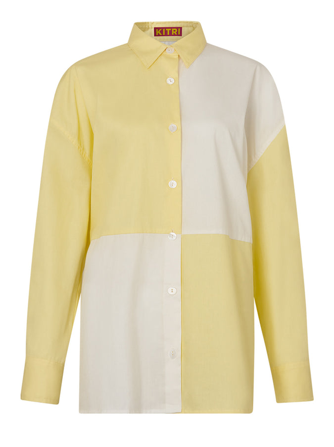 Mariana Lemon Colour Block Boyfriend Shirt