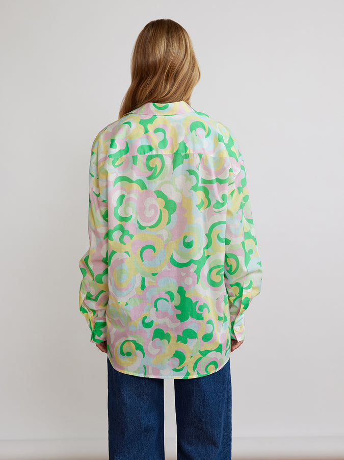 Mariana Multi Floral Swirl Boyfriend Shirt