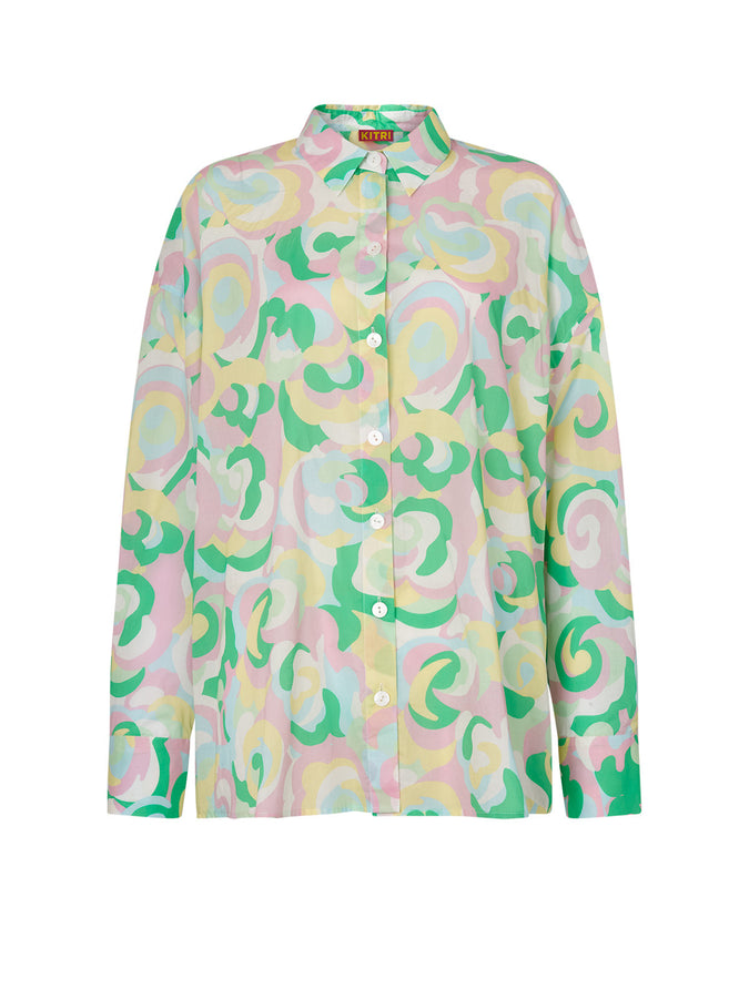 Mariana Multi Floral Swirl Boyfriend Shirt