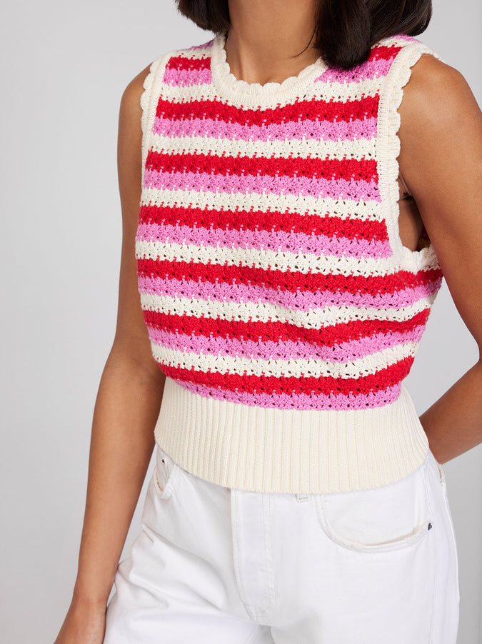 Marley Pink Stripe Knit Top by KITRI Studio
