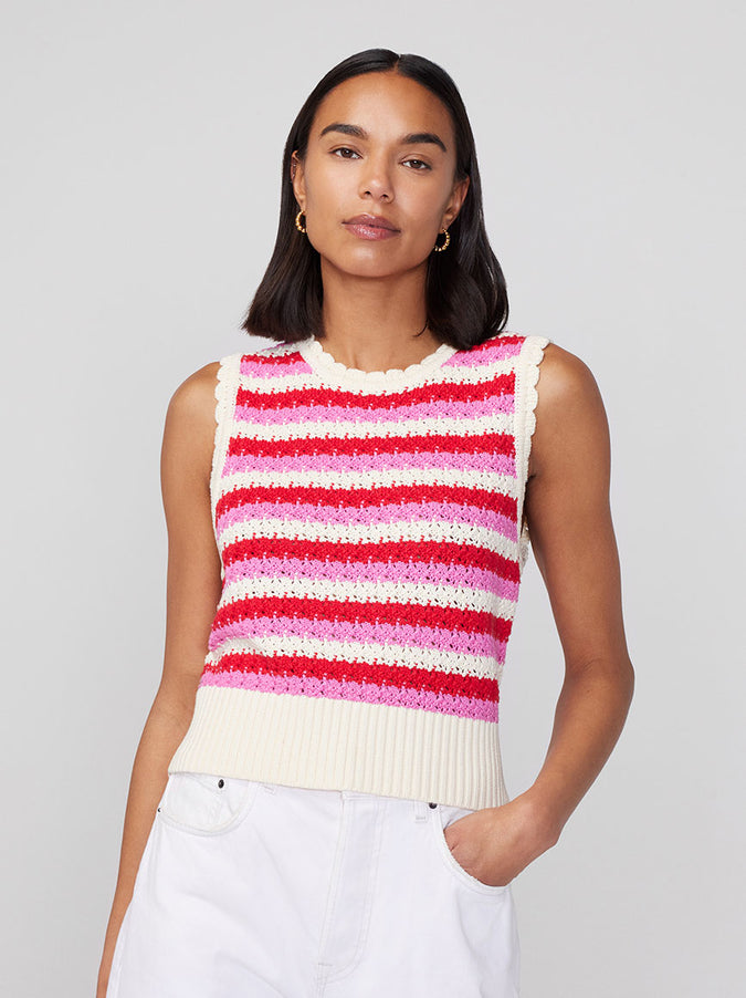 Marley Pink Stripe Knit Top by KITRI Studio