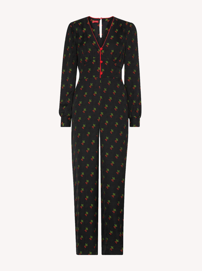 Martina Black Cherry Wide Leg Jumpsuit by KITRI Studio