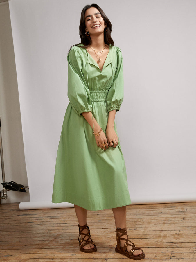Medora Green Cotton Dress by KITRI Studio