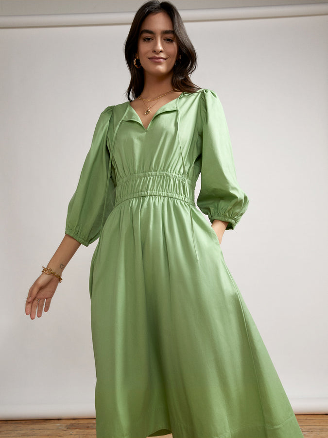 Medora Green Cotton Dress by KITRI Studio
