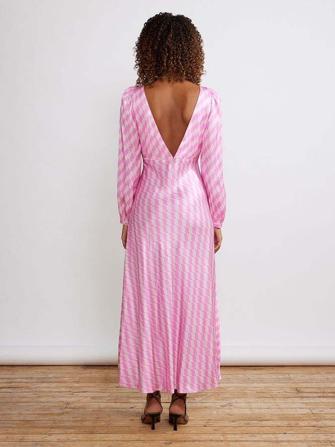 Megan Pink Wavy Tile Dress by KITRI Studio
