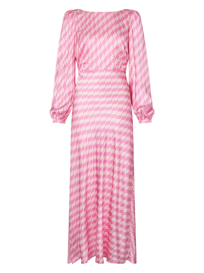 Megan Pink Wavy Tile Dress by KITRI Studio