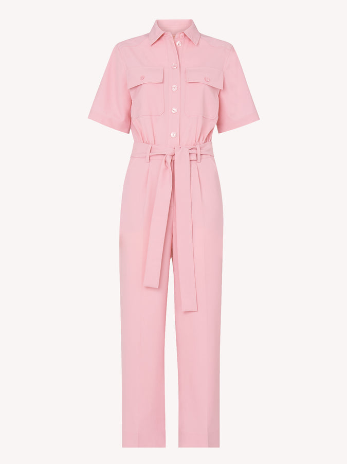 Mika Pink Tailored Short Sleeve Jumpsuit by KITRI Studio