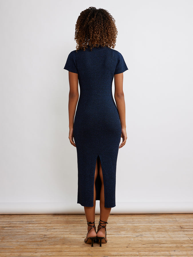 Millie Blue Lurex Knit Dress by KITRI Studio