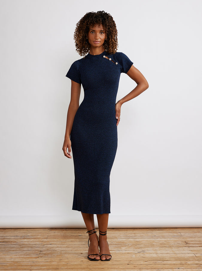 Millie Blue Lurex Knit Dress by KITRI Studio