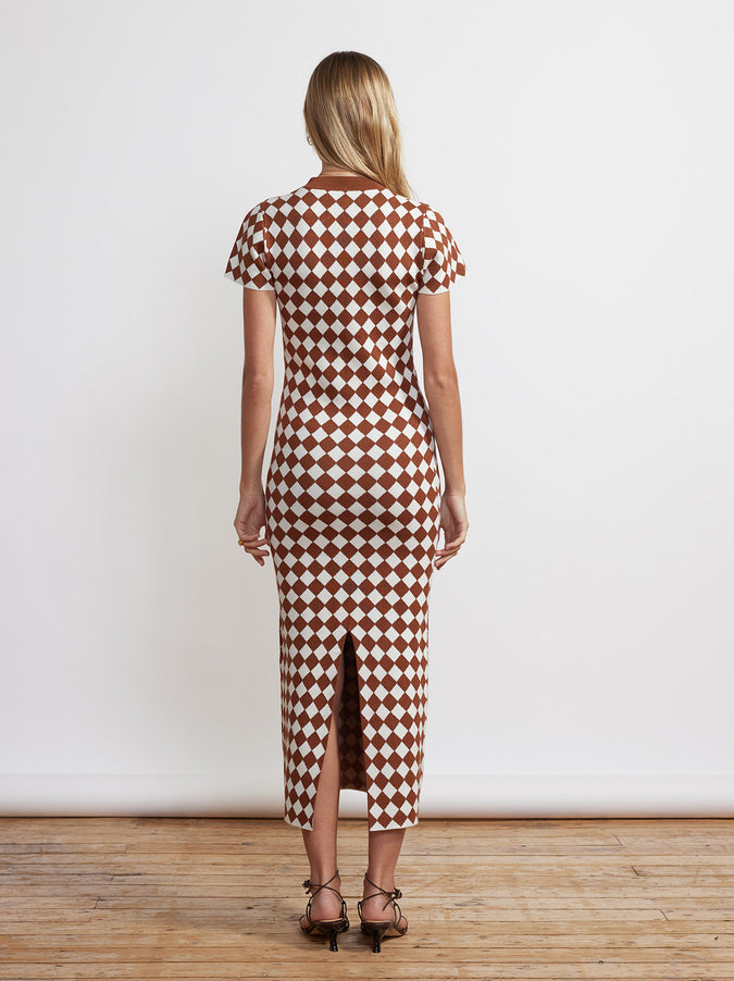Millie Checker Knit Midi Dress by KITRI Studio