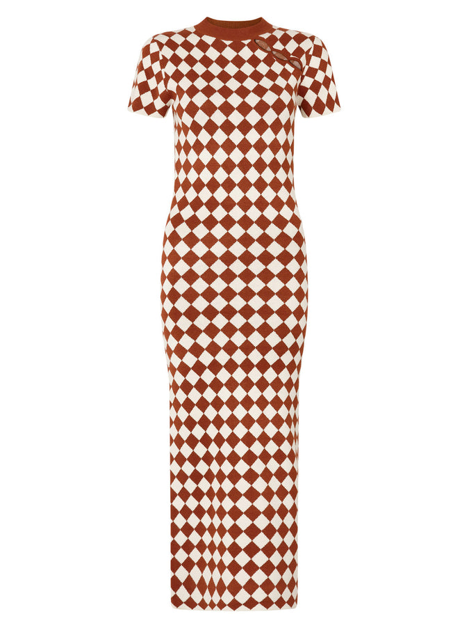 Millie Checker Knit Midi Dress by KITRI Studio