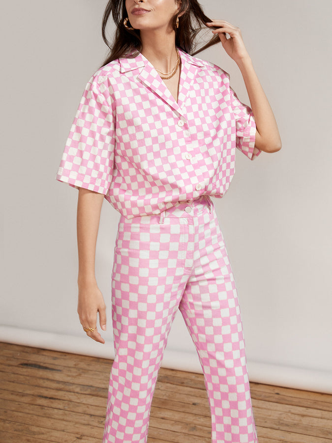 Missy Pink Checker Top by KITRI Studio