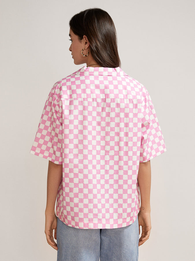 Missy Pink Checker Top by KITRI Studio