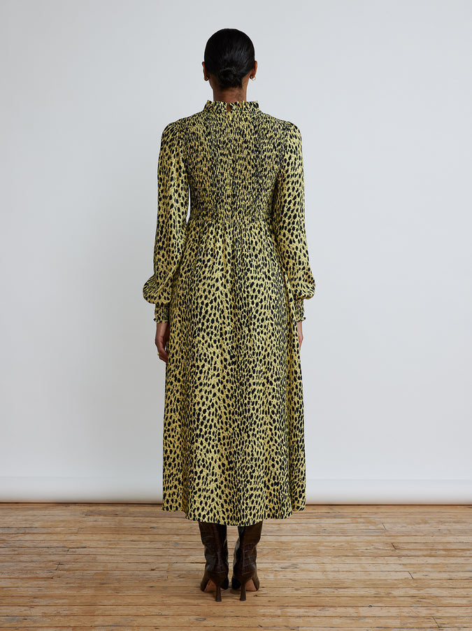 Molly Cheetah Print Shirred Dress by KITRI Studio