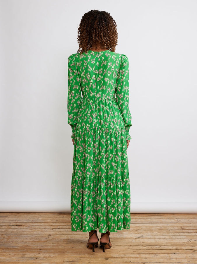 Nicole Green Floral Maxi Dress by KITRI Studio
