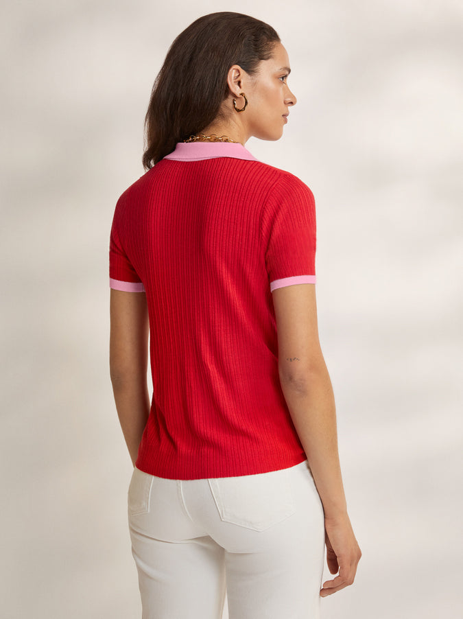 Norma Knitted Polo Top by KITRI Studio