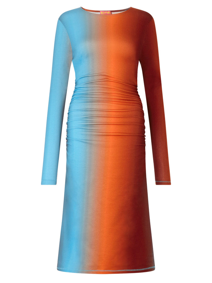 Nyla Ombre Ruched Jersey Dress by KITRI Studio