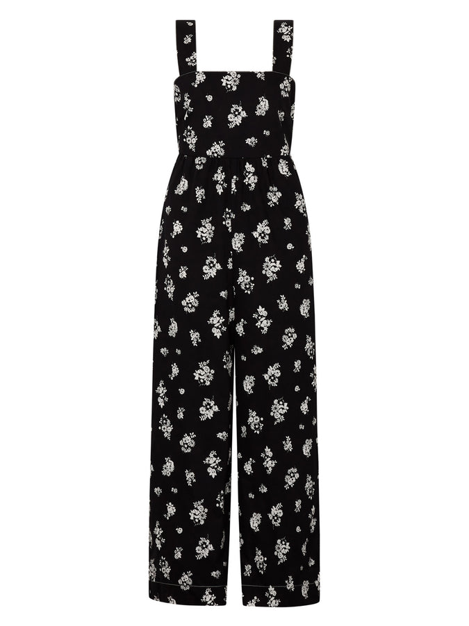 Octavia Black Mono Floral Sleeveless Jumpsuit