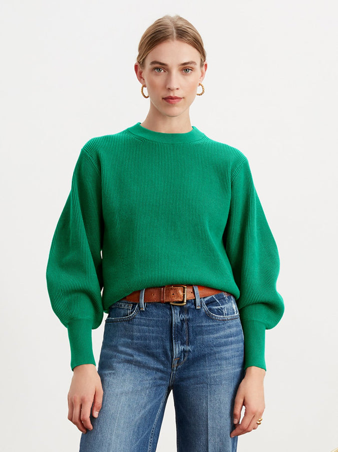 Odell Green Ribbed Knit Jumper by KITRI Studio