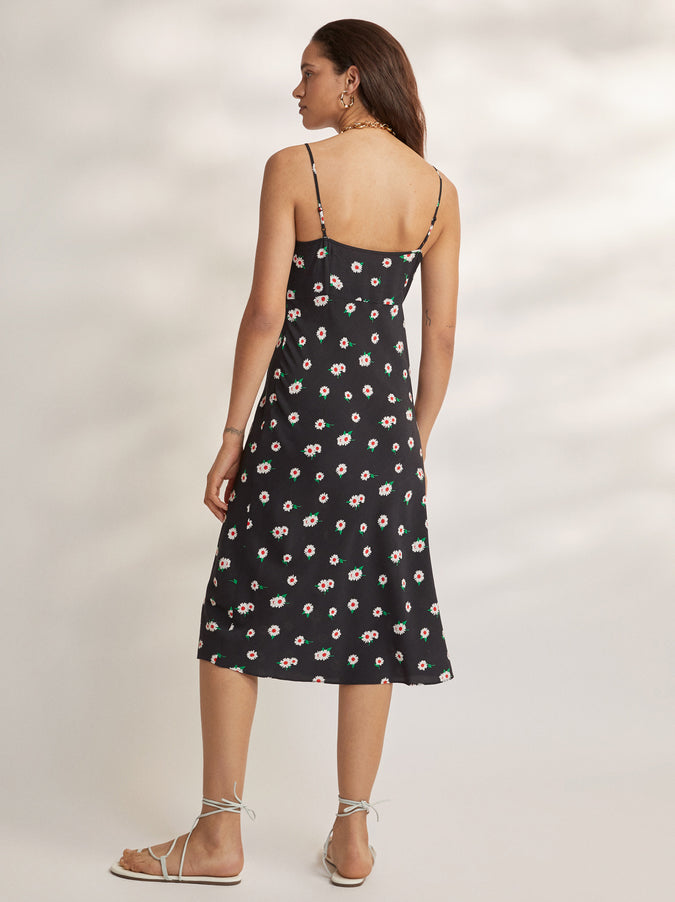 Ondine Black Daisy Slip Dress by KITRI Studio