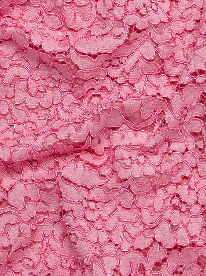 Lenora Pink Lace Midi Dress