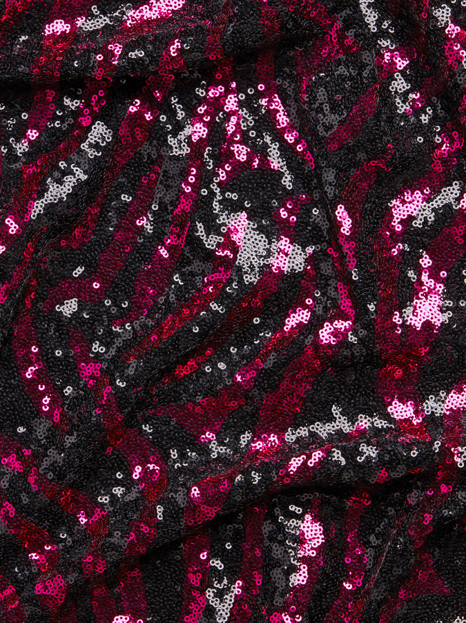 Carmina Pink Animal Sequin Wrap Top