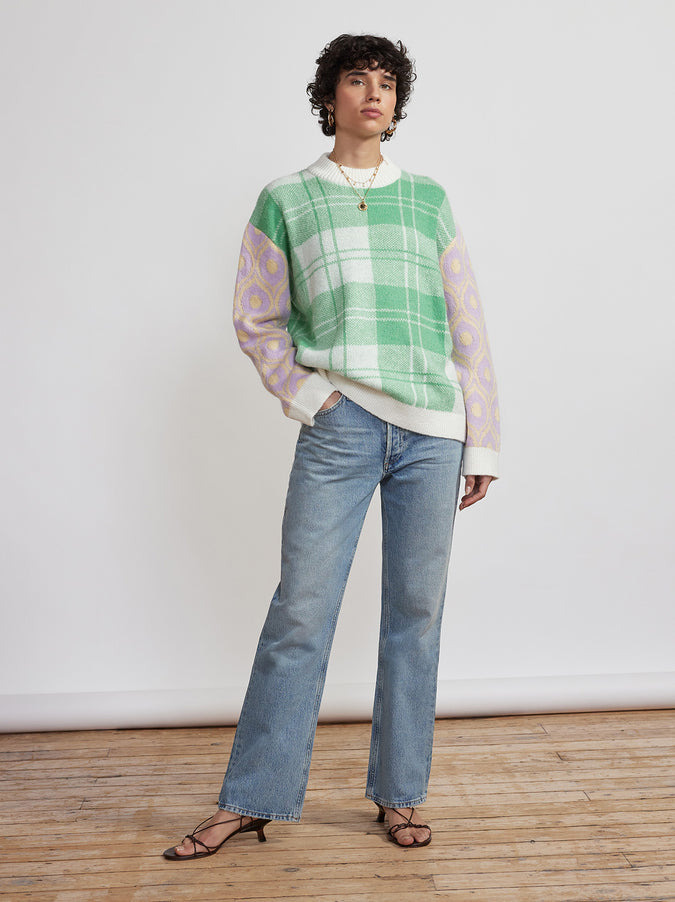 Phoebe Mixed Print Sweater by KITRI Studio