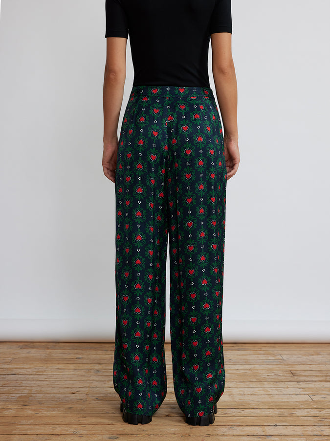 Phoenix Navy Heart Print Trousers by KITRI Studio