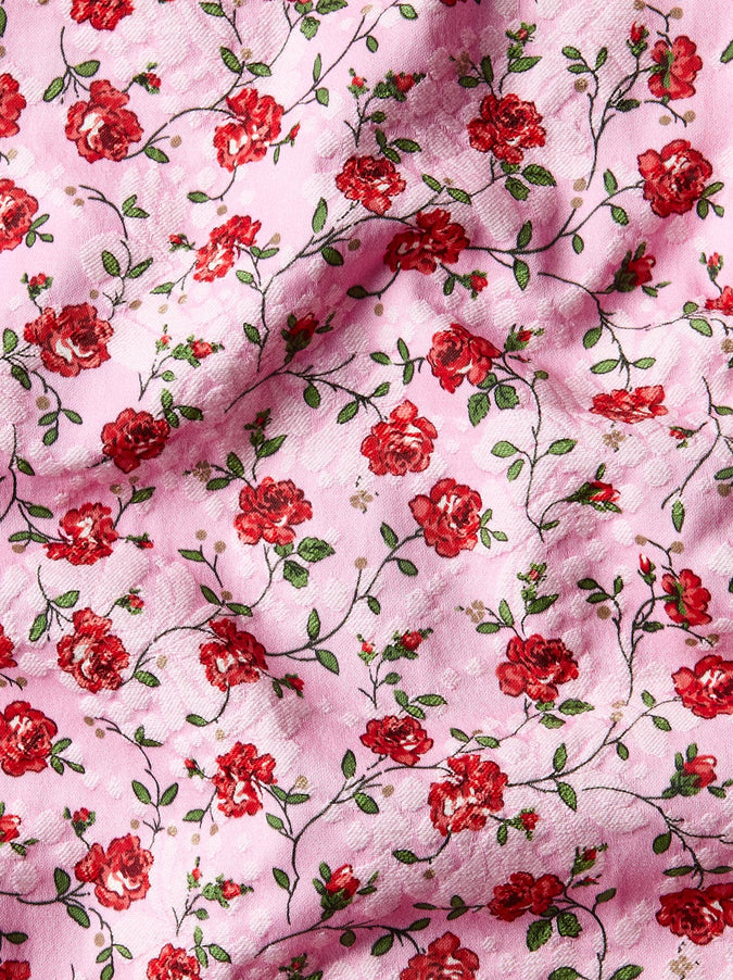 Charlotte Pink Floral Jacquard Top